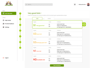 View of prototype soil health tool